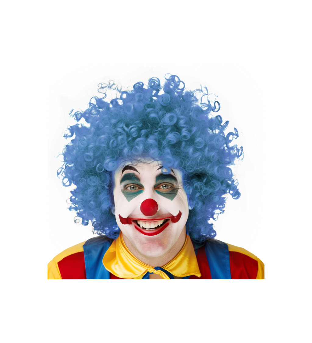 Paruka pánská afro, modrá