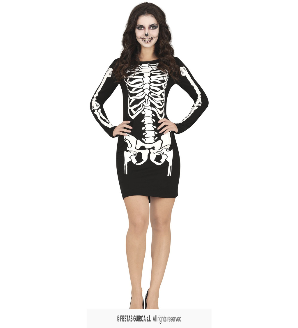 Dámský kostým šaty kostlivec