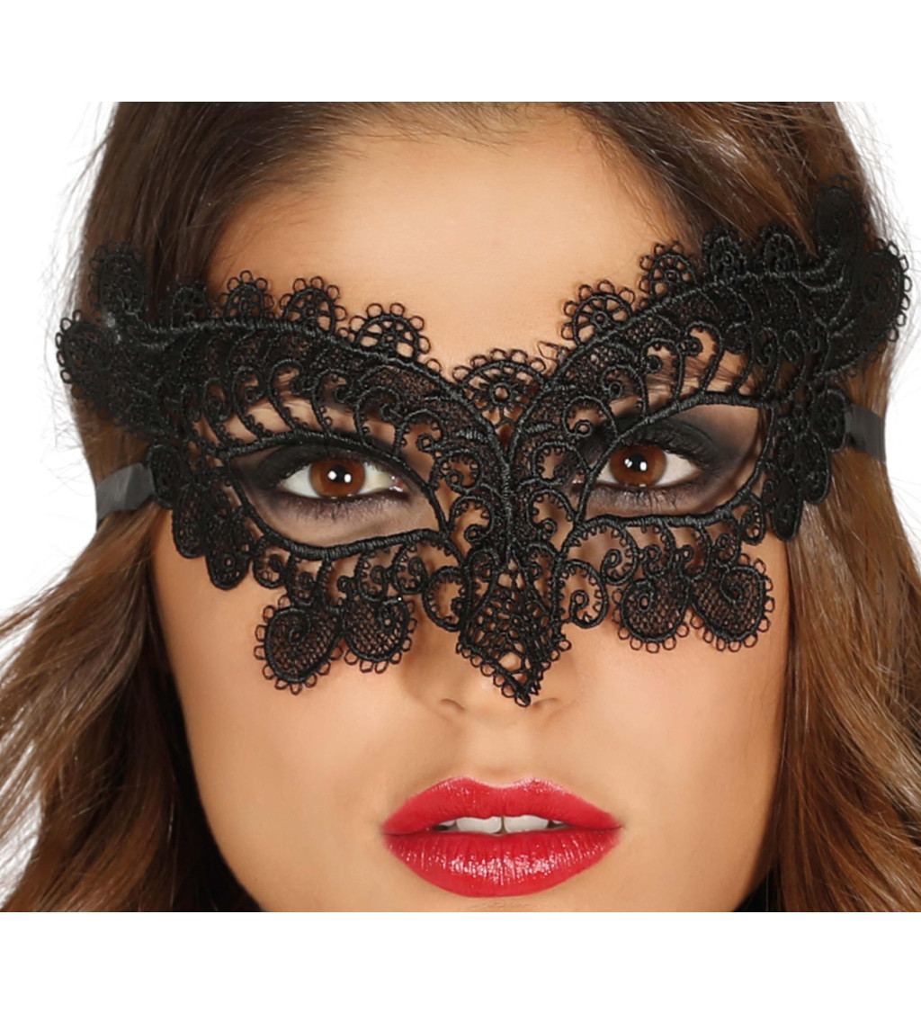 Vyšívaná maska - černá