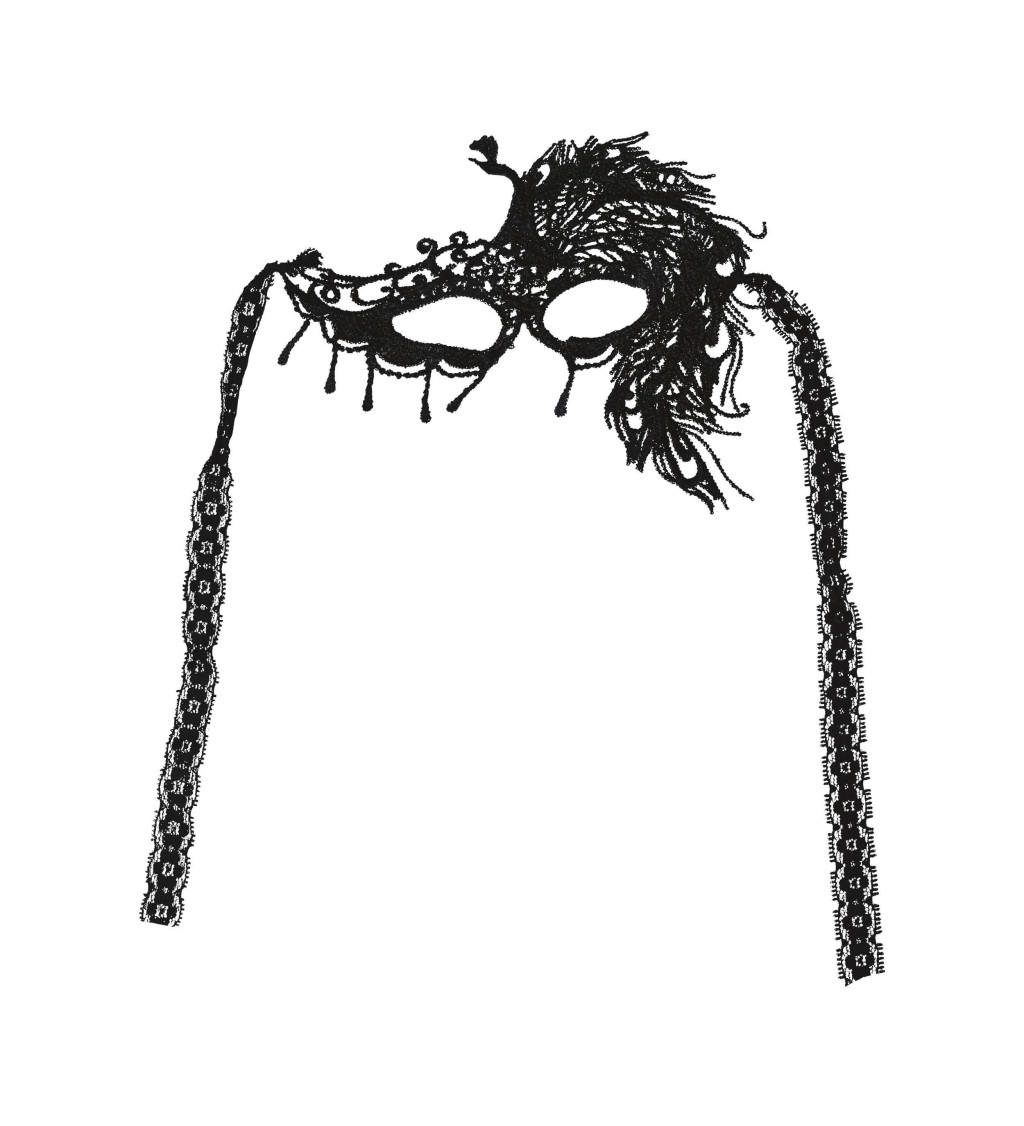 Krajková maska- černá