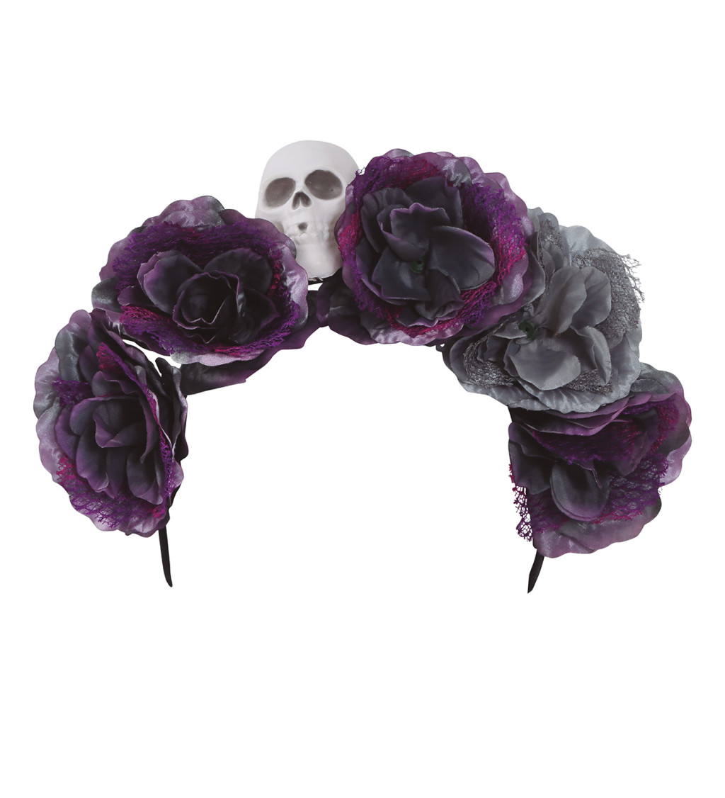 Čelenka Catrina se šedými květy