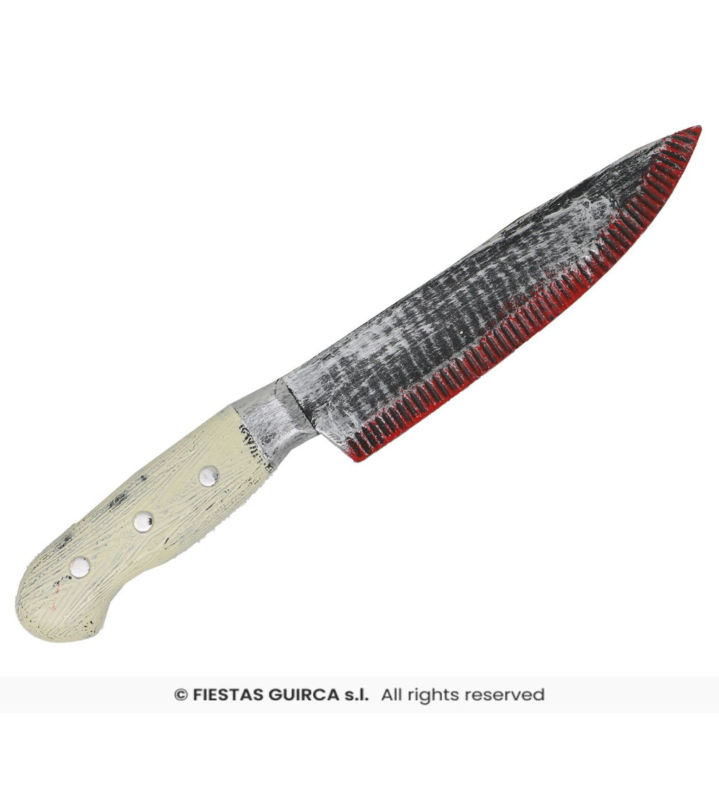 Kuchyňský nůž s krví 33 cm