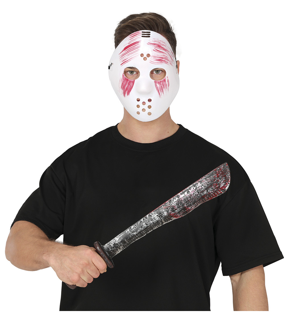 Bílá maska s mačetou