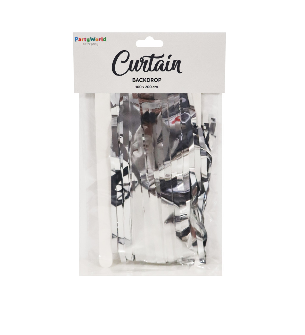 Party závěs fóliový stříbrný