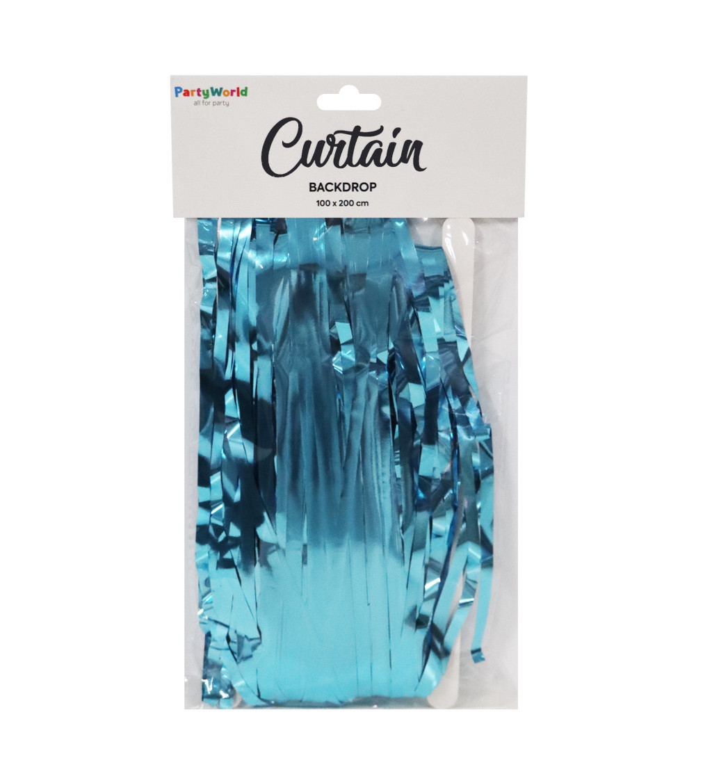 Party závěs fóliový světle modrý