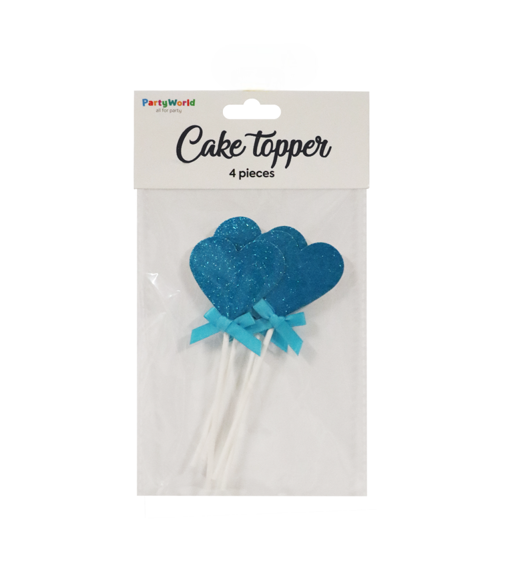 Zápich do dortu srdce světle modrá