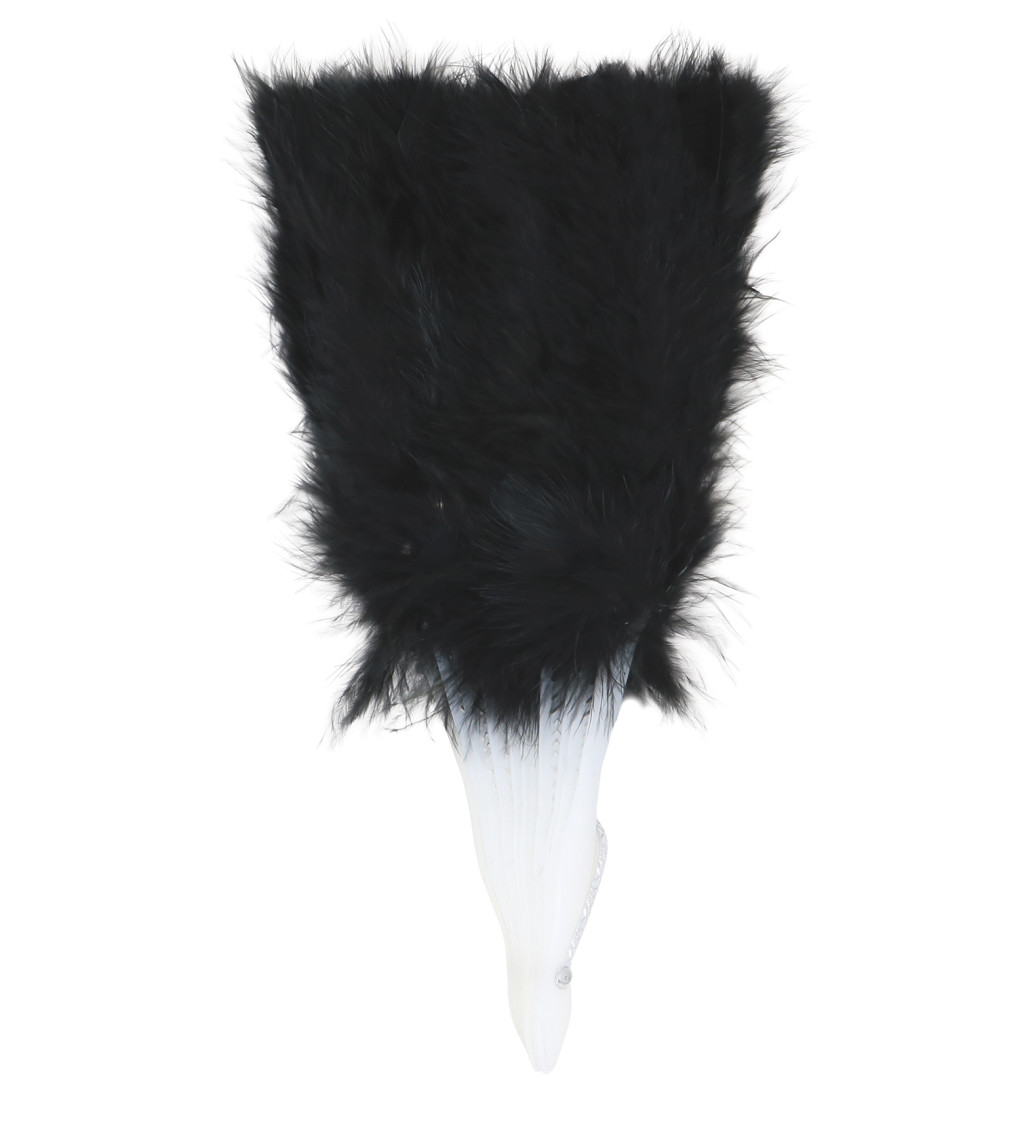 Peříčkový vějíř - černý