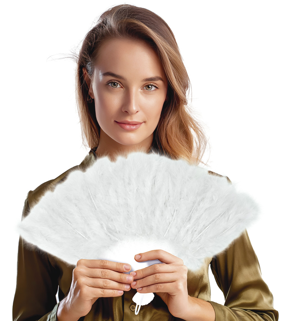 Peříčkový vějíř - bílý