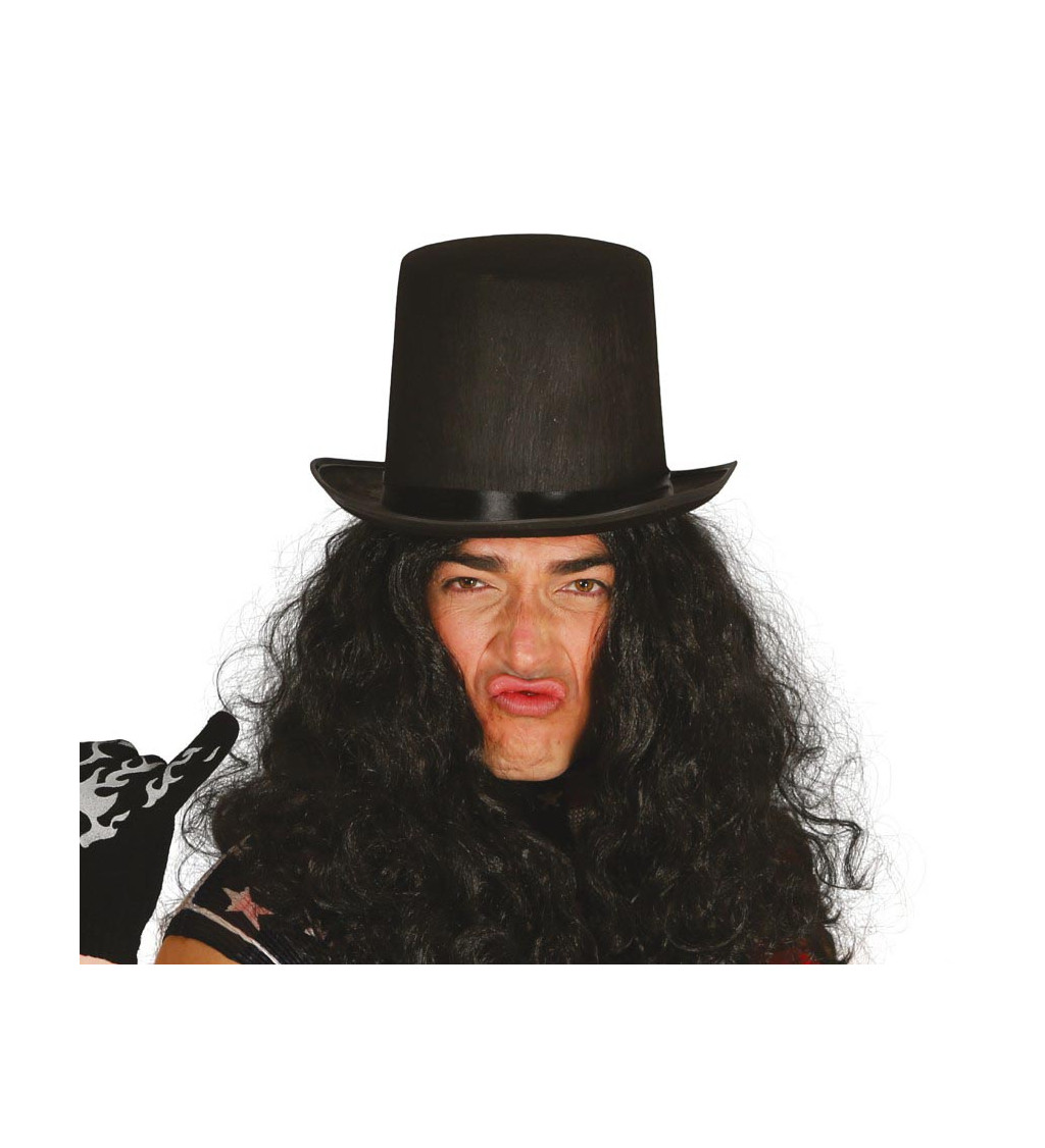 Vysoký filcový klobouk - černý