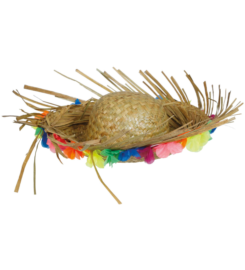 Slaměný klobouk - s květinami