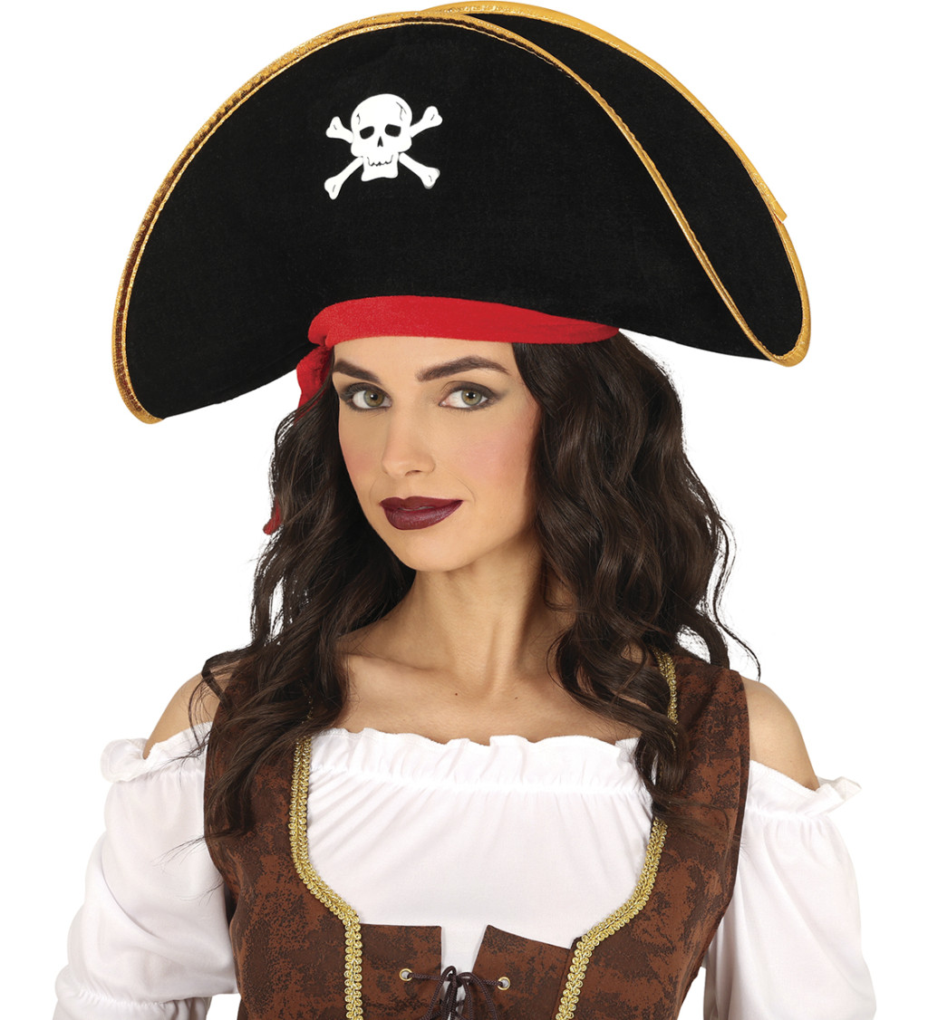 Sametový - pirátský klobouk
