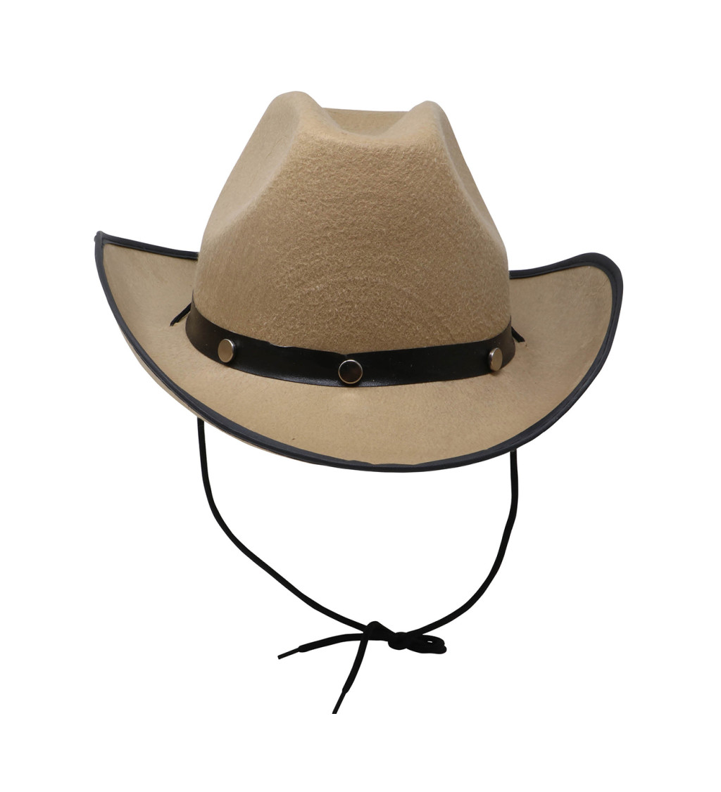 Světle hnědý - filcový kovbojský klobouk