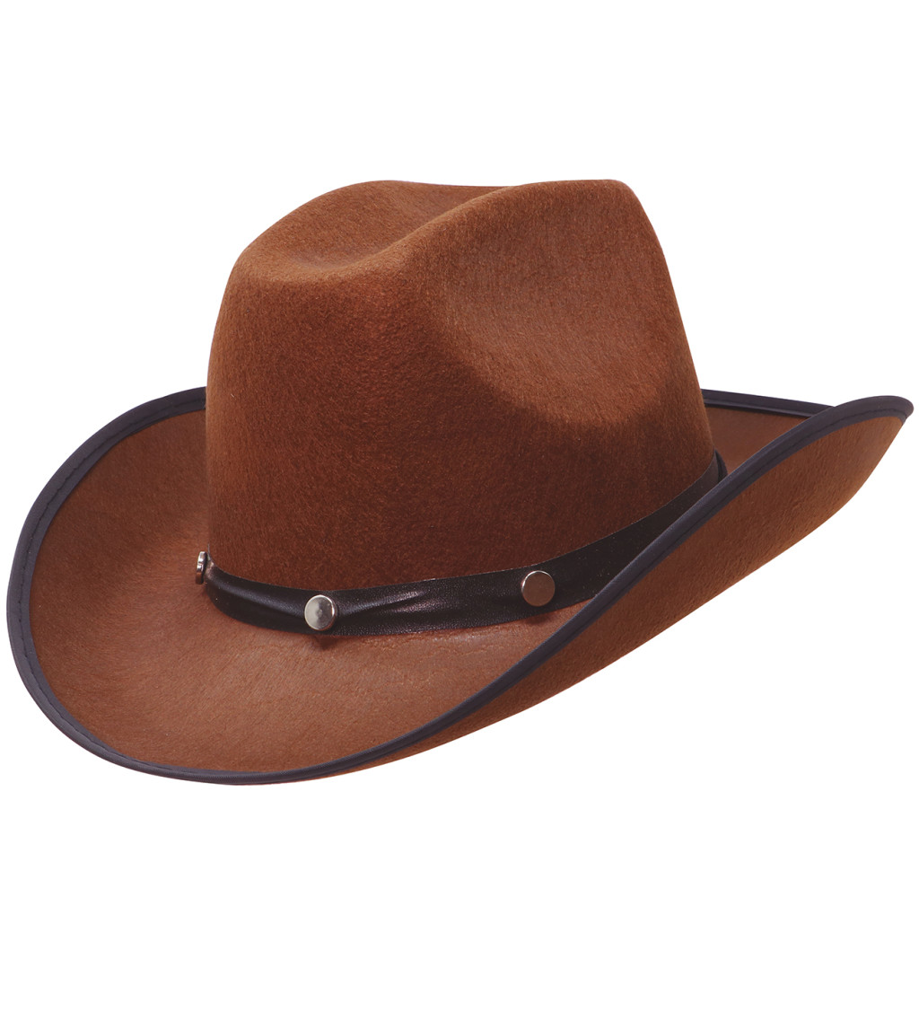 Hnědý filcový - kovbojský klobouk