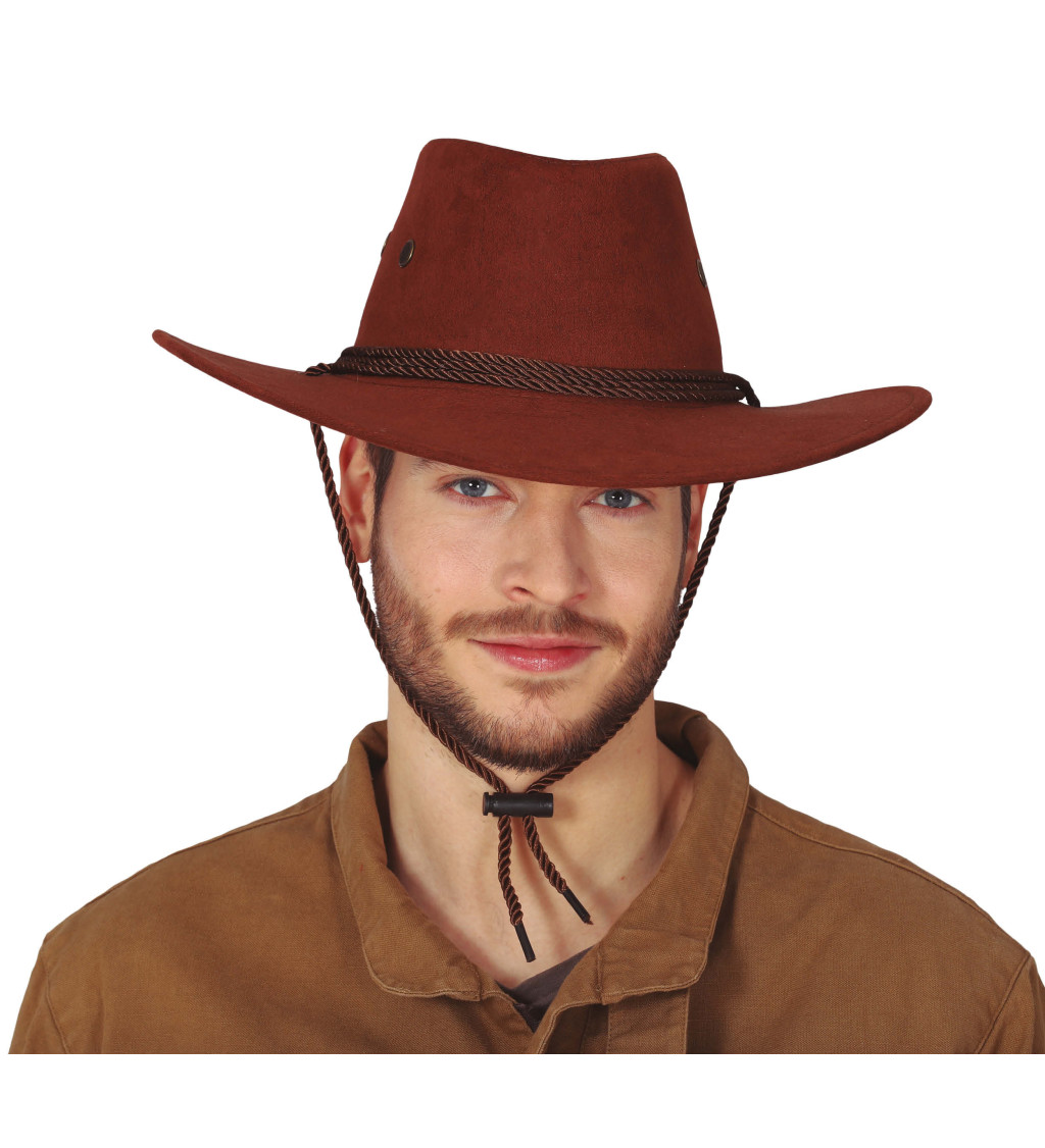 Hnědý - kovbojský klobouk