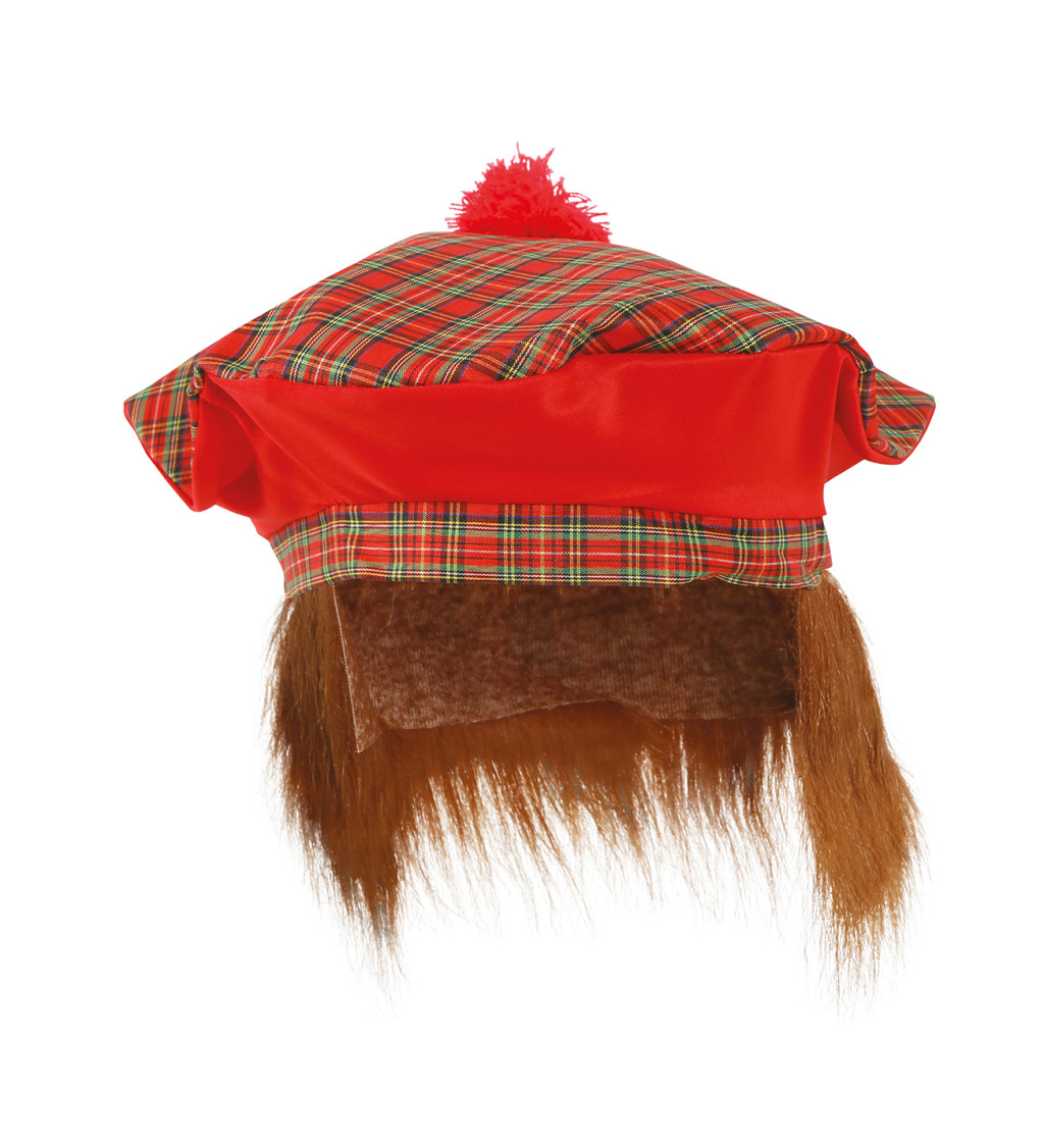 Skotský klobouk - s vlasy