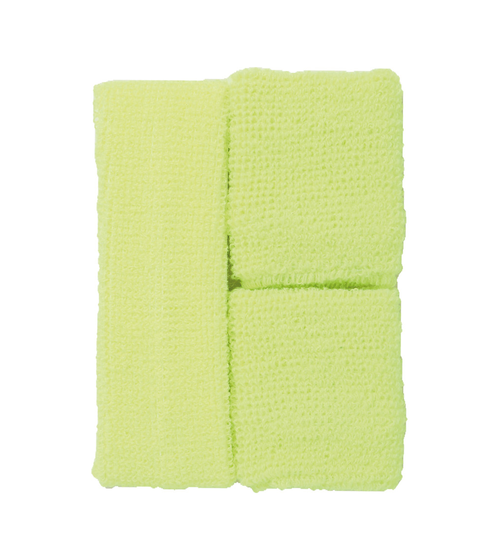 Sada - 2 potítka a čelenka žlutá