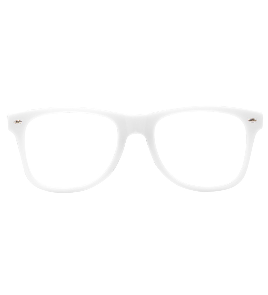 Bílé brýle - s čirými skly