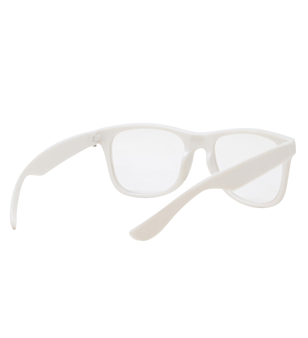 Bílé brýle - s čirými skly