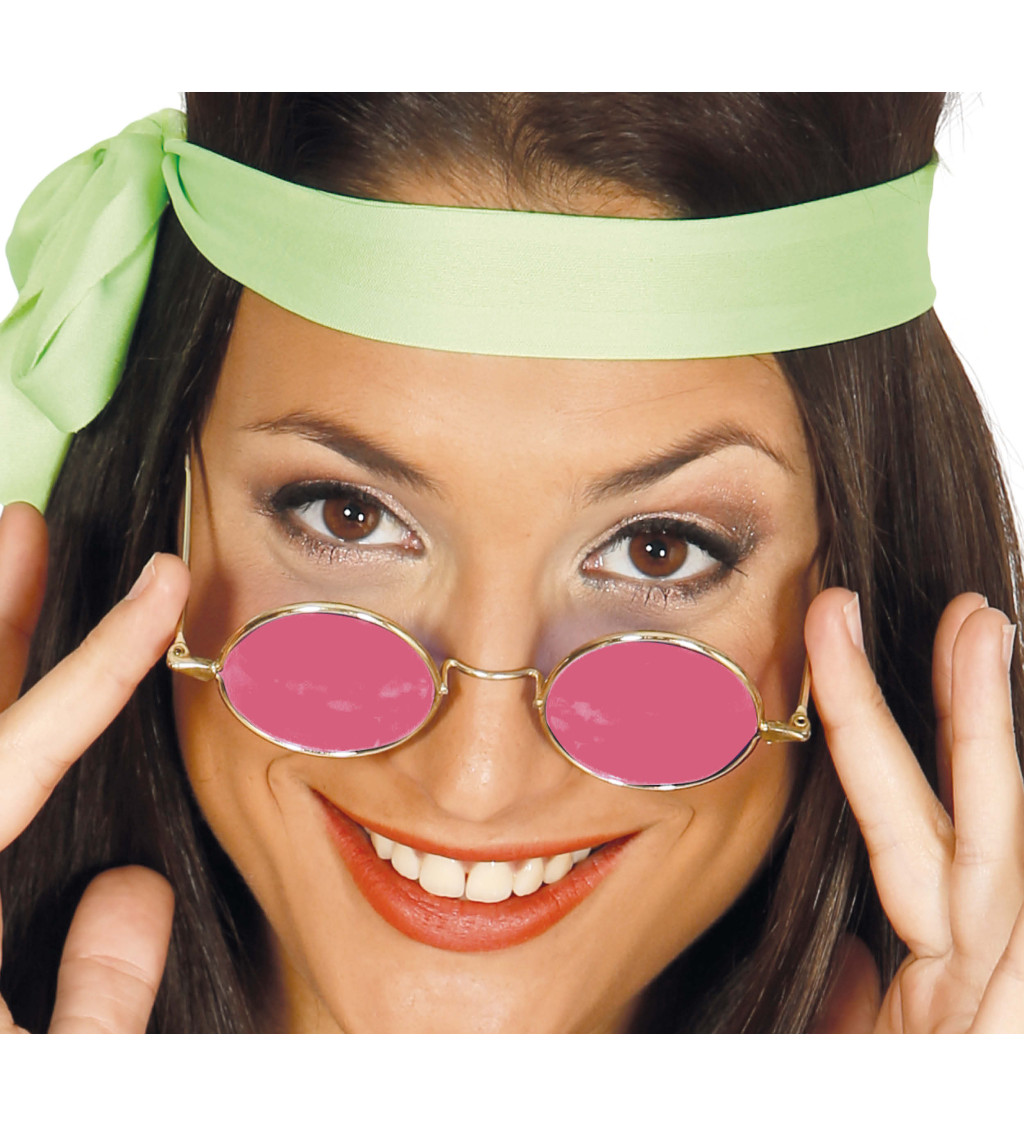 Brýle - hippie růžové