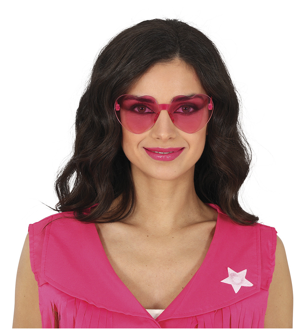 Růžové brýle - ve tvaru srdce