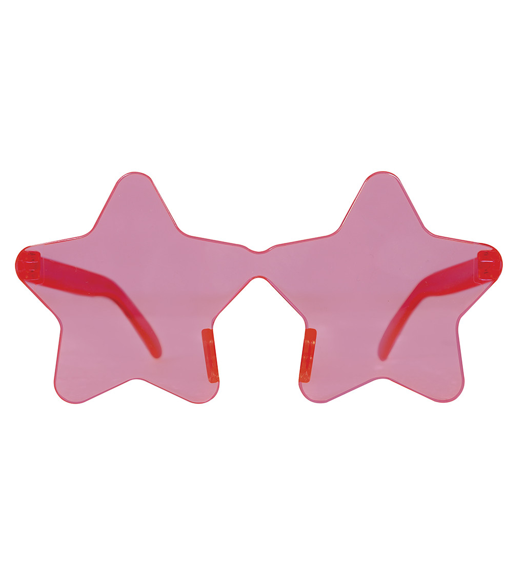 Růžové brýle - ve tvaru hvězdy