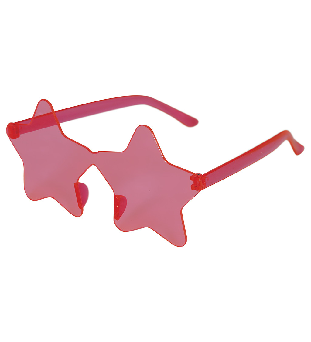 Růžové brýle - ve tvaru hvězdy
