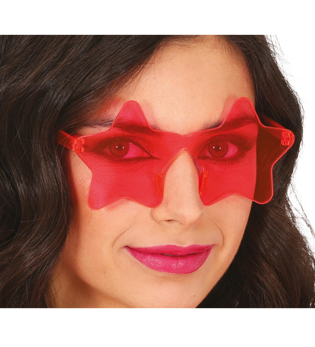 Růžové brýle - ve tvaru hvězdy