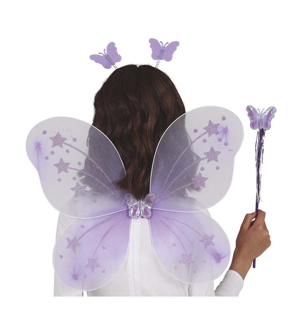 Sada - víly křídla s čelenkou, hůlkou