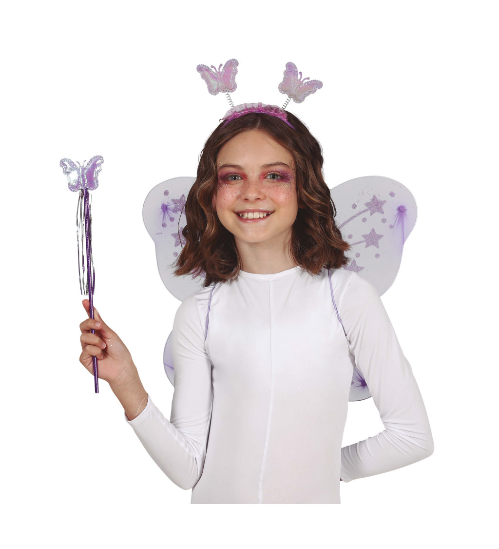 Sada - víly křídla s čelenkou, hůlkou