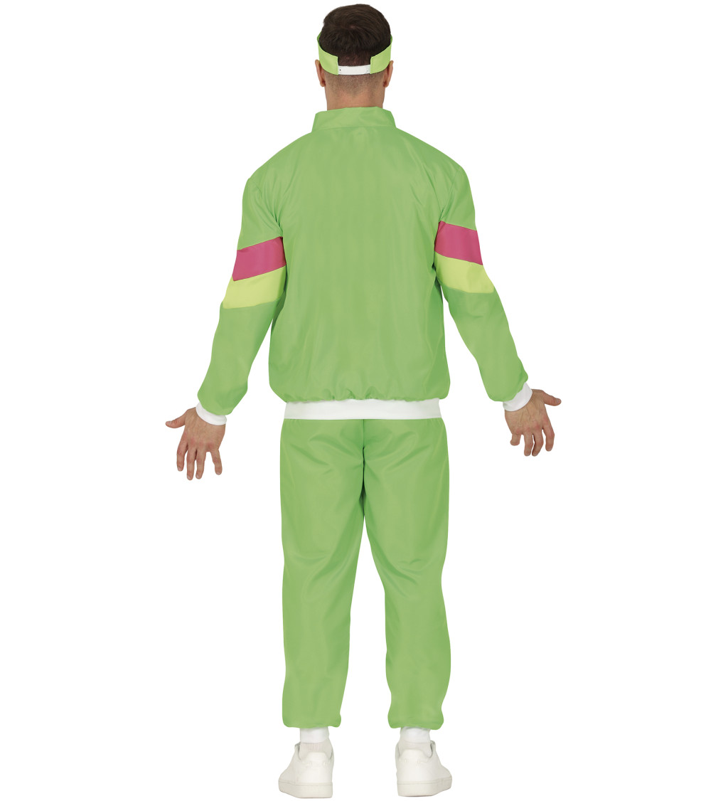 Pánský kostým - Zelená neonová retro šusťákovka