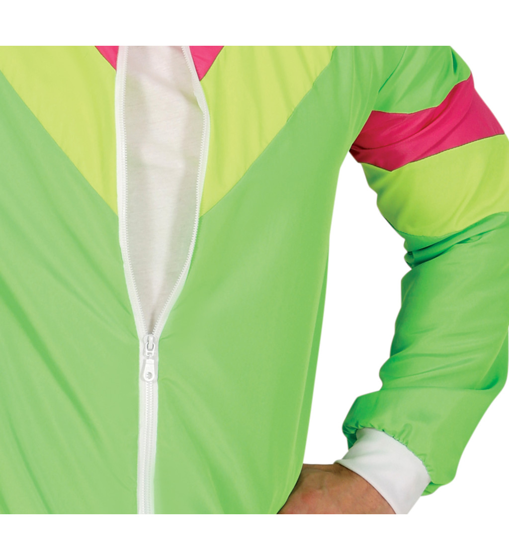 Pánský kostým - Zelená neonová retro šusťákovka