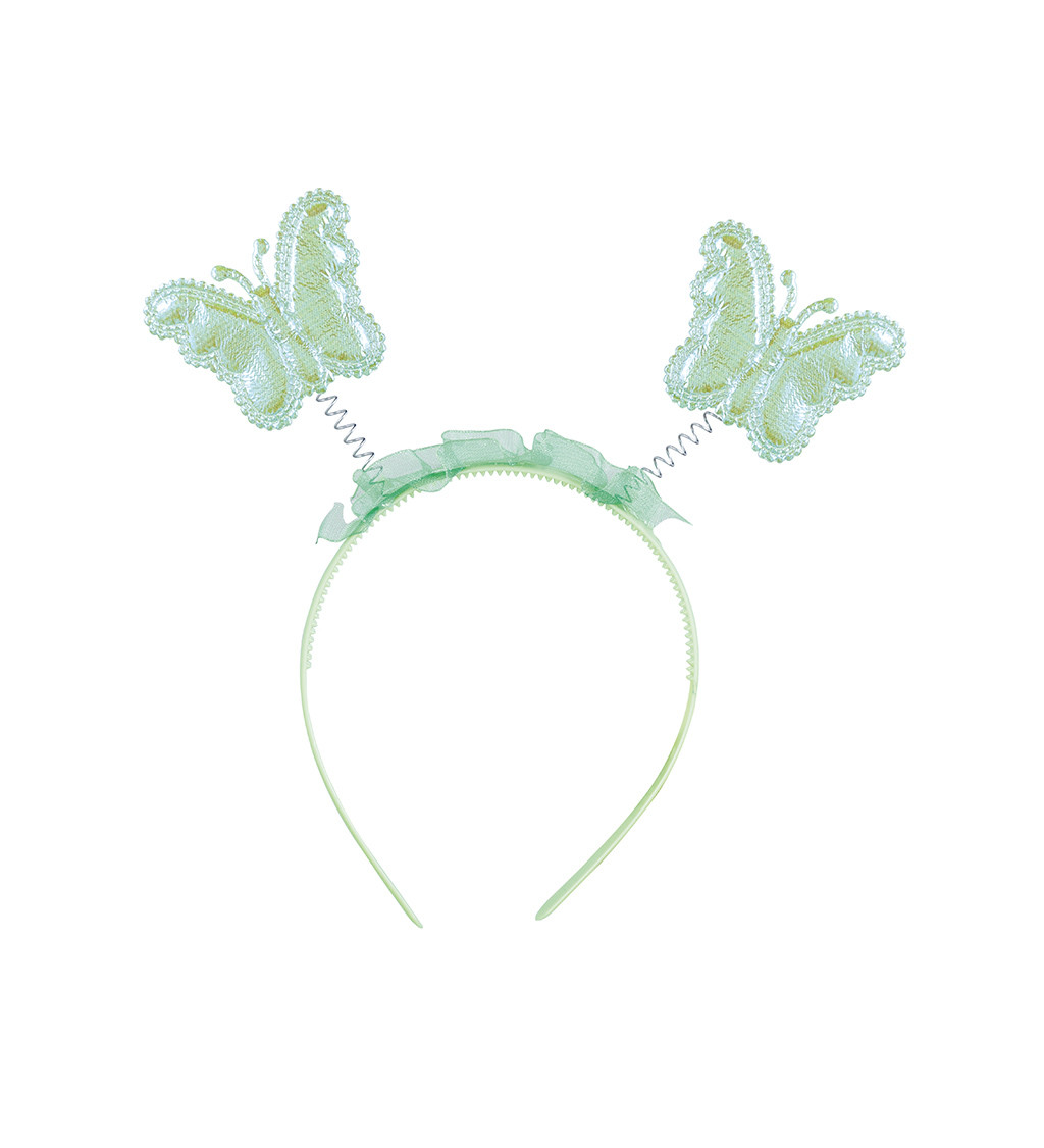 Sada - zelená víly křídla s čelenkou, hůlkou