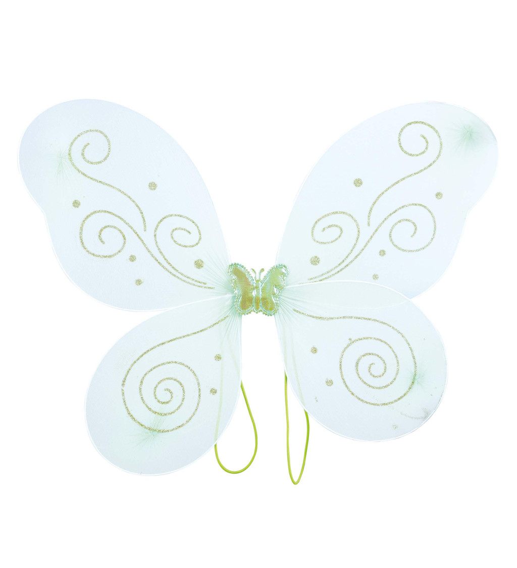 Sada - zelená víly křídla s čelenkou, hůlkou