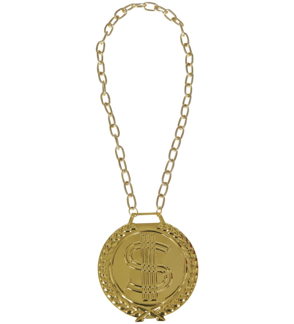 Zlatý náhrdelník - s dolarem