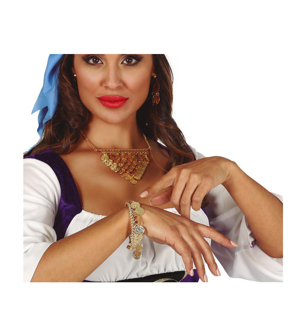 Náramek - s kovovými mincemi