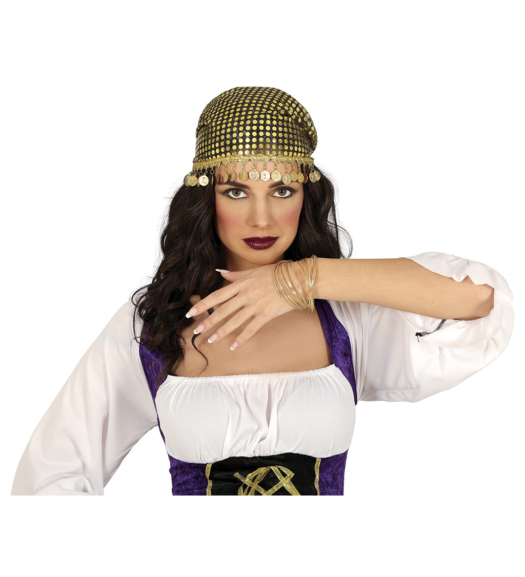 Náramek z 20 náramků - zlatý