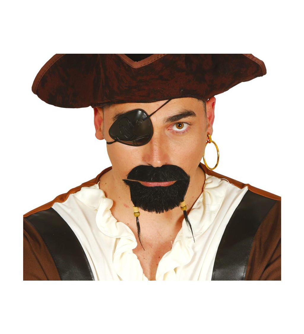 Pirátská sada - páska na oko a náušnice