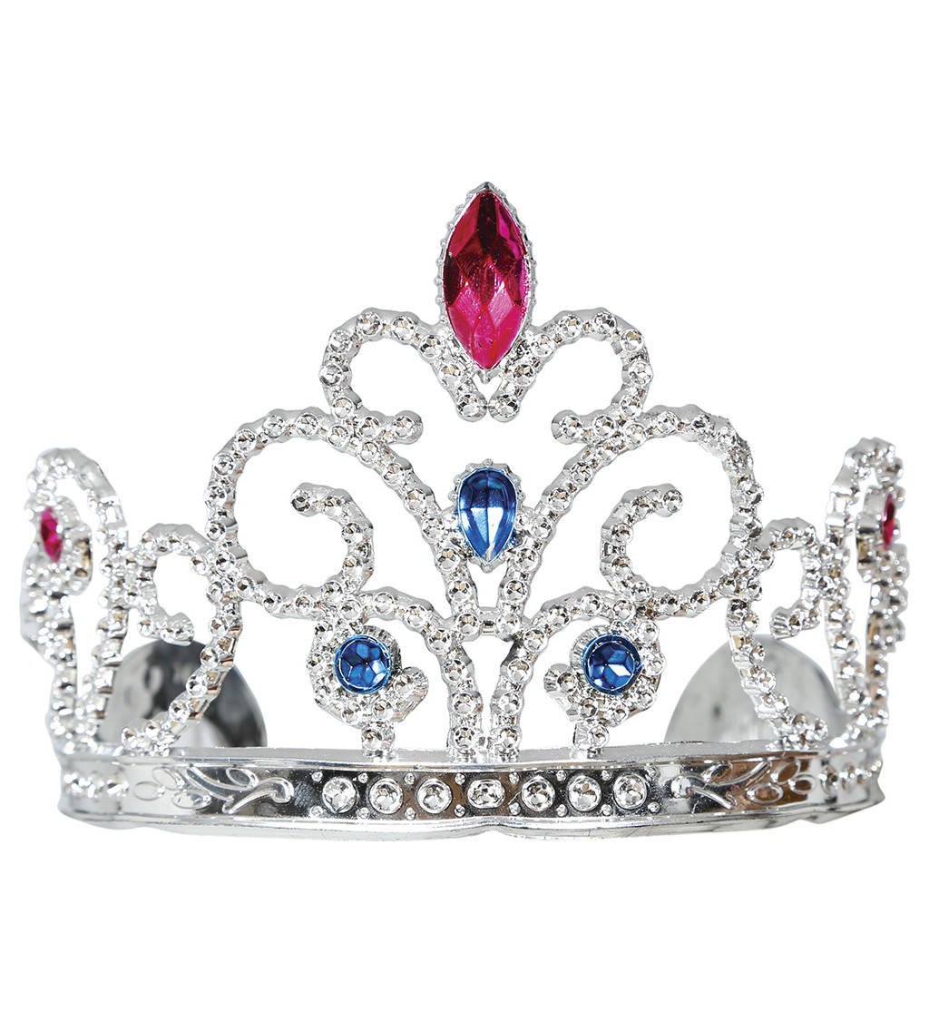 Stříbrná korunka - s drahokamy