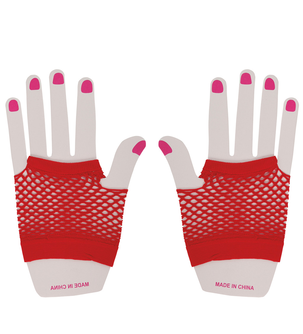 Síťované rukavice - červené