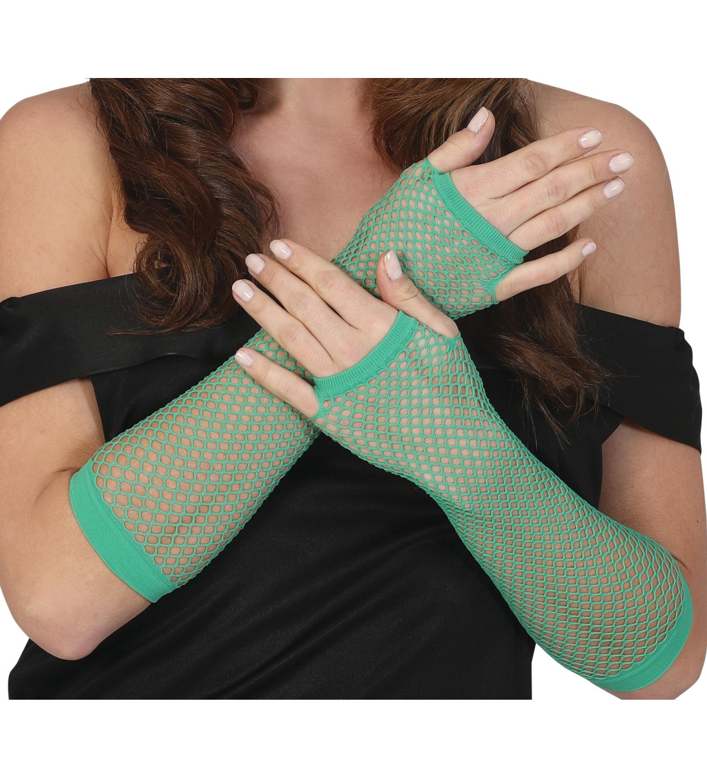 Síťované rukavice - zelené
