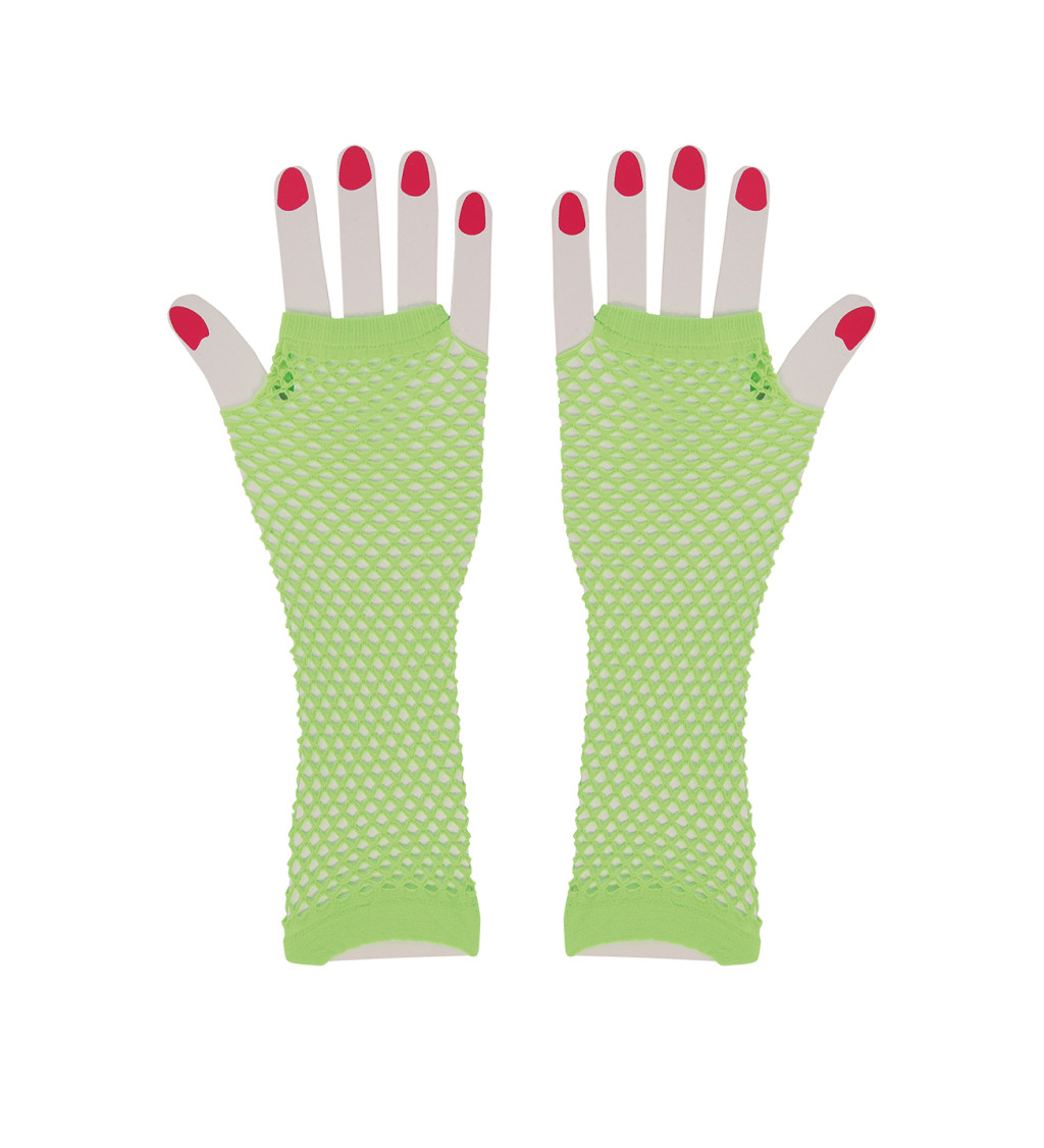 Síťované rukavice - neonově zelené