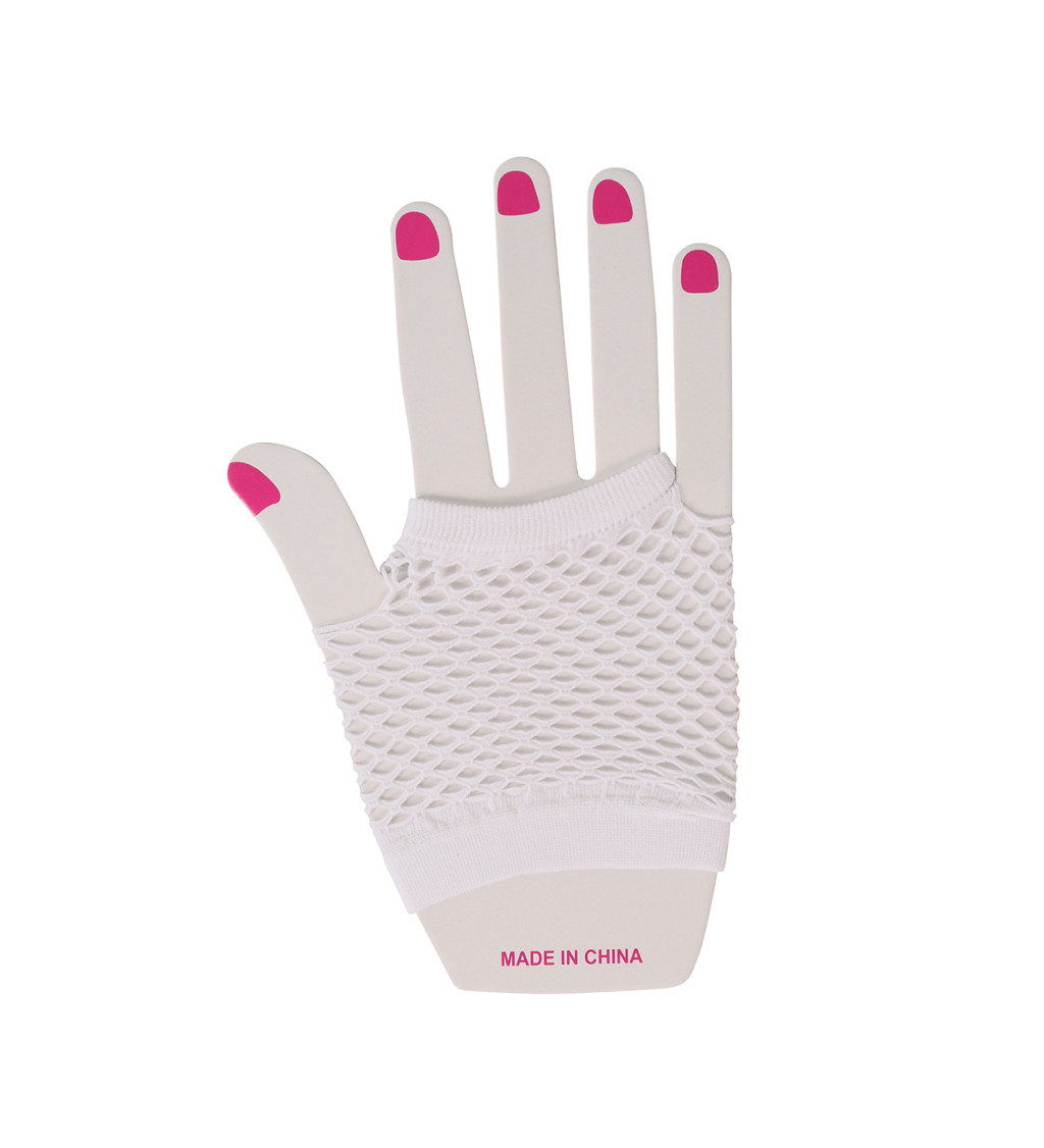 Síťované rukavice - bílé