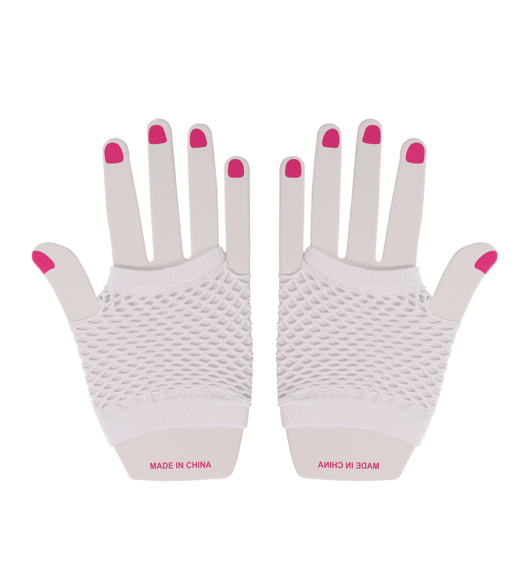 Síťované rukavice - bílé