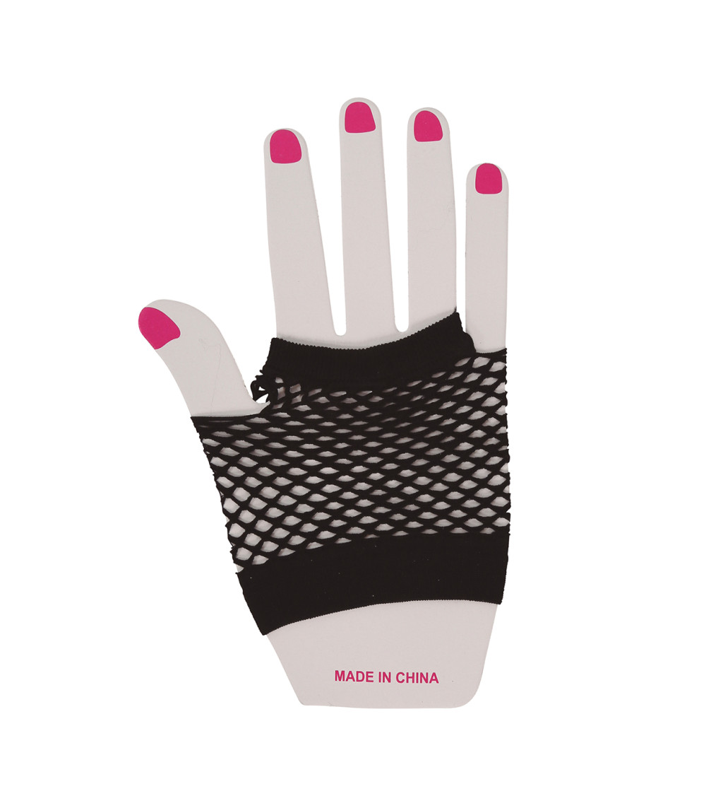 Síťované rukavice - černé