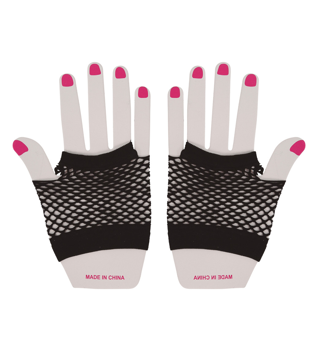 Síťované rukavice - černé