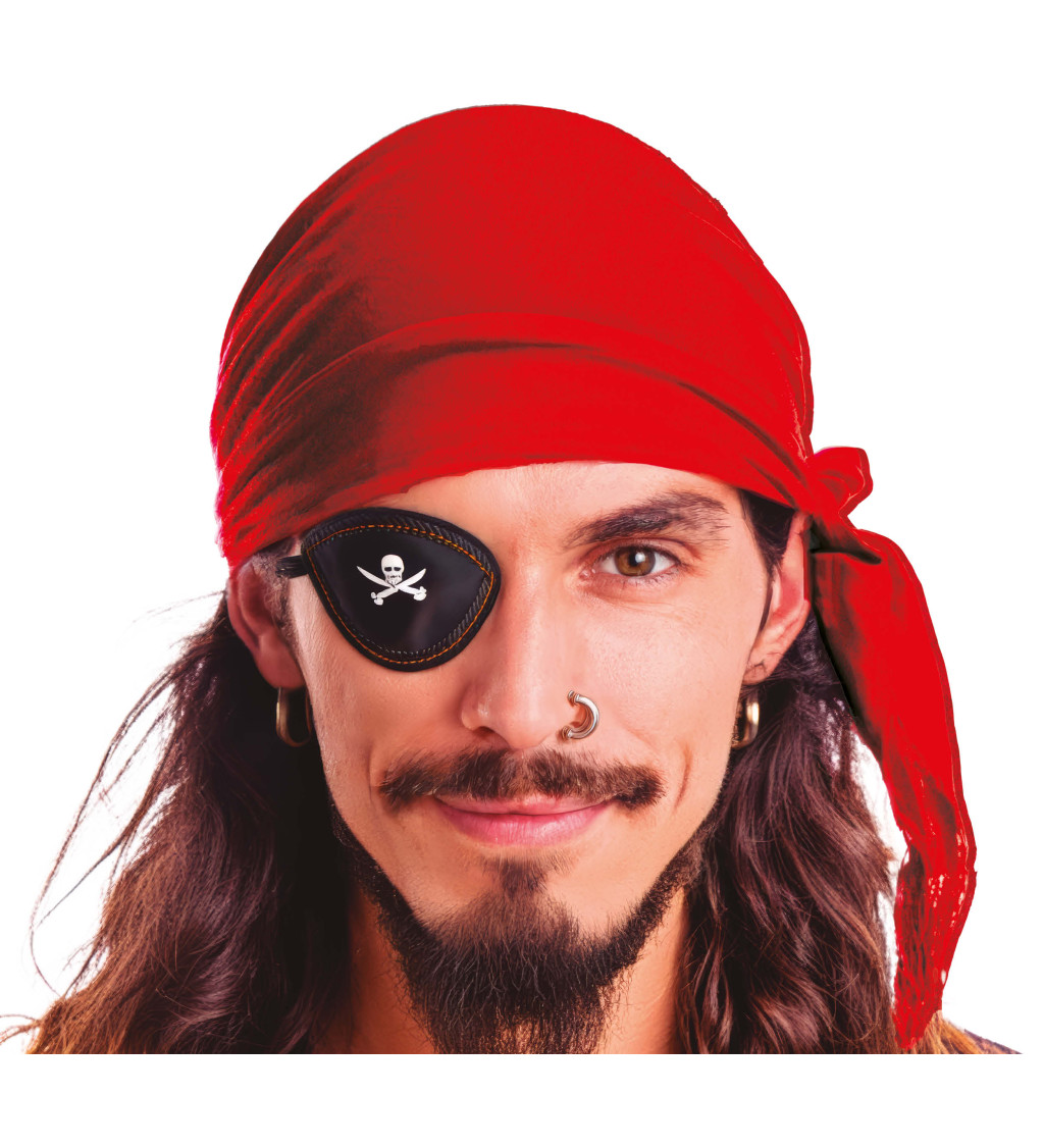 Sametový pirátský šátek - červený