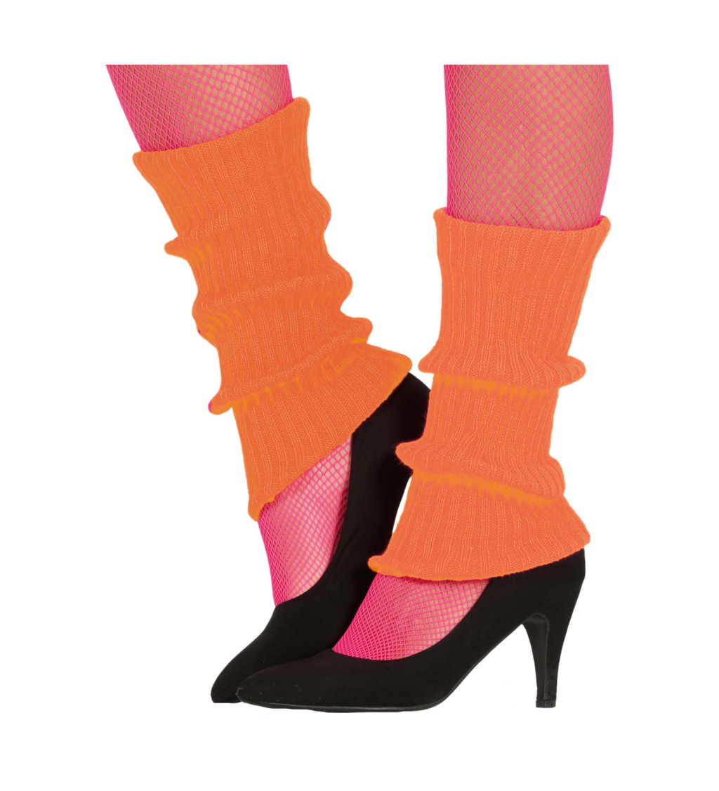 Neonově oranžové - návleky na nohy