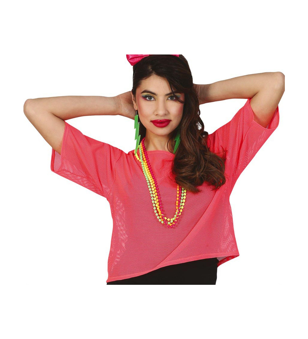 Neonově růžové - síťované tričko