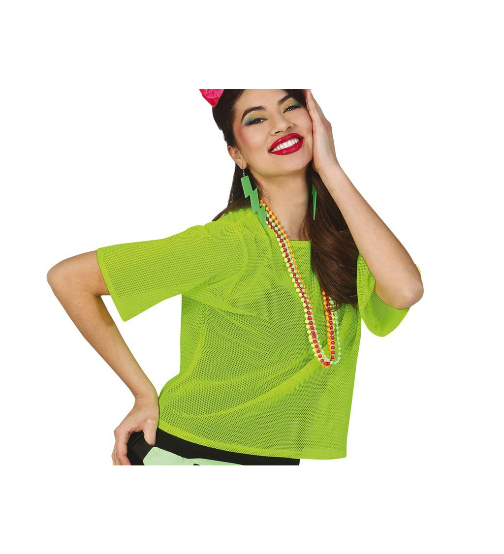 Neonově zelené - síťované tričko