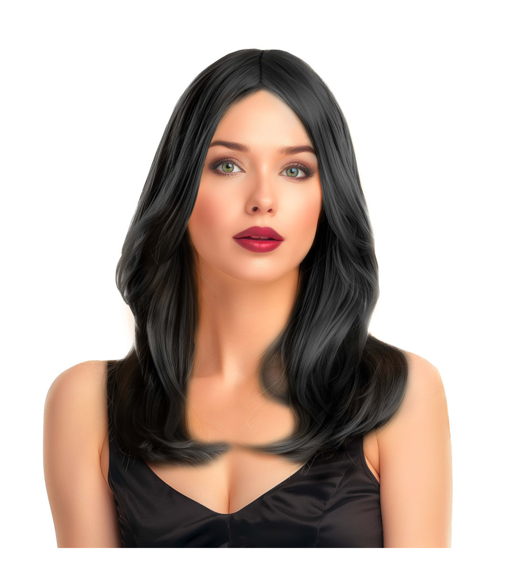 Paruka dámská vlnitá, černá